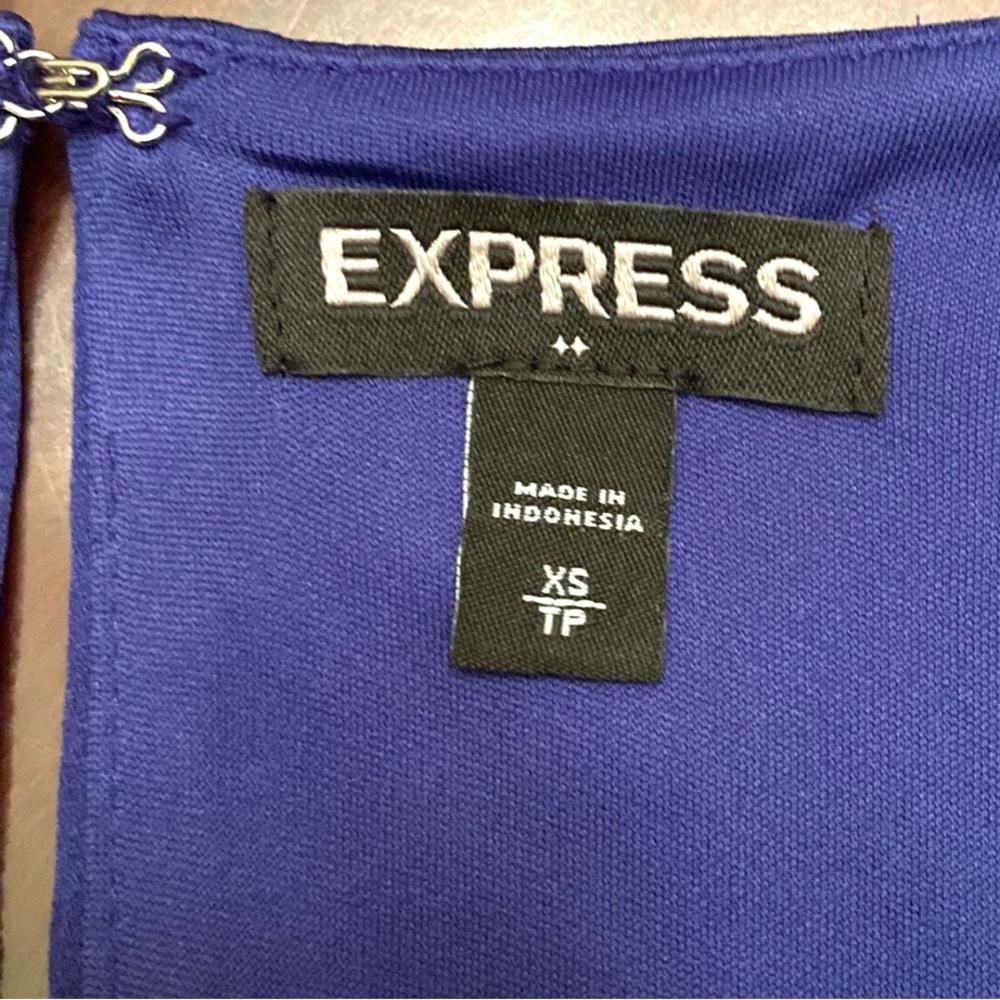 Express Periwinkle Blue SZ XS Romantic Soft Girl Coastal Fit & Flare Mini Dress - Picture 12 of 14